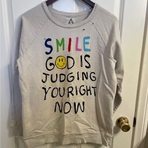 UNIF Smile God is Judging You Crewneck Size M